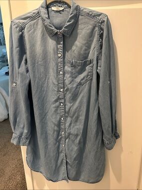 BeachLunchLounge chambray denim shirt dress women’s size large